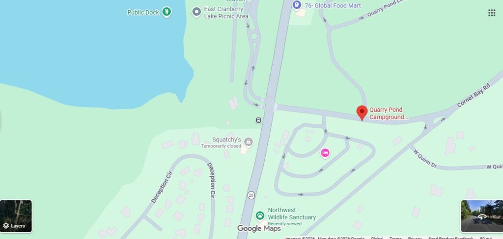 Quarry pond Campground map